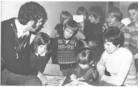 Stigun kerhossa 1975, edessä Stigu, Mia, Timo, Sanna ja Raila.