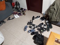 Tässä on noin kolmasosa kengistä, jotka oli mukanamme. 